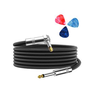 Aqdocvf Guitar Cable, Guitar Cord 6.6ft, AMP Cord for Bass & Electric Guitars/Keyboard/Mandolin, Pro Audio Instrument Cable (Right Angle to Straight, Black)