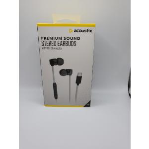 Acoustix Premium Sound Stereo Earbuds With Lightning USB C Connector