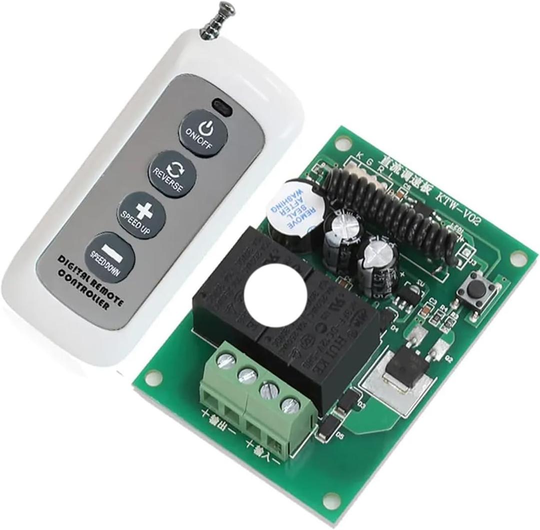 DC Motor Speed Controller with Remote Control 12V 24V PWM stepless Speed Control Switch 10A Wireless Speed Controller Linear Actuator Motor Forward and Reverse Rotation