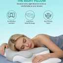 Adjustable Cervical Neck Pillow for Sleeping, Memory Foam Nuzzle Pillow for Back and Shoulder Pain Relief, Ergonomic Contour Side Sleeper Pillows for Neck Support with Armrest