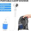 Portable Shower, Portable Camping Shower Pump, USB Rechargeable Outdoor Showers, Waterproof Electric Portable Shower with 2 Spray Modes, 4000mah, For Camping, Hiking, Rv & Pet Cleaning (1 Pack)