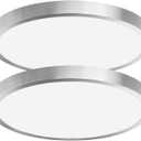 Hlite Dimmable 2pack 12 inch Flush Mount LED Ceiling Light Fixture,24W 2600LM Super Slim 3000K/4000K/5000K 3CCT Selectable,Dimmable Flush Mount Ceiling Light for Kitchen,Bedroom (Brushed Nickel)