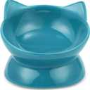 Park Life Designs Cat Bowl - Ceramic Cat Food or Water Bowl 10 oz (Turquoise) | Classic Pet Dish | Stylish Ceramic Feeding Bowl | Indoor Use, Dishwasher Safe