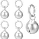BENECREAT 925 Sterling Silver Bell Charms, Mini Bell Pendant Jewelry Findings with Jump Rings for Christmas Jingle Bell Dangle Jewelry Making (8.8x6mm)