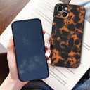 Abbery for iPhone 15 Case Tortoise Shell Cheetah Leopard Print Cute Trendy Animal Pattern Design Flexible Soft TPU Protective Women Girls Grily Brown Shockproof Phone Cover