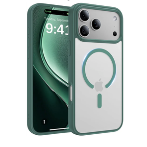 Magnetic for iPhone 17 Pro Case, [Anti-Slip] [Military-Grade Drop Protection] [Camera Protection] Skin-Friendly Slim Matte Shockproof Protective for iPhone 17 Pro Phone Case, Midnight Green