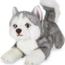 Bearington Explore 13-Inch Baby Dog Plush, Huggable Stuffed Animal Puppy, Adorable and Cuddly Husky Manouk Dog Plush Toy for Nursery Decor, Kids and Collectors, for Ages 3-14