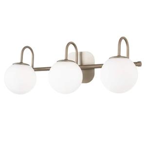 Brushed Nickel Bathroom Vanity Light Fixtures 3 Lights Milk White Glass Globe Shade Modern Wall Sconce Lighting Bath Vanity Lights Bar Over Mirror (Exclude G9 Bulb)