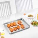 TeamFar Toaster Oven Pan Tray with Cooling Rack, Stainless Steel Toaster Ovenware Pan, Compact 8''x10.5''x1'', Healthy & Non Toxic, Rust Free & Easy Clean - Dishwasher Safe