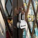 Master Lock Magnum Heavy Duty Solid Steel Silver Padlock with Key, Cut Resistant Gate Locks for Outdoor Fence or Shed, 14/32 x 2 x 15/16 Inches, M930XKADLH