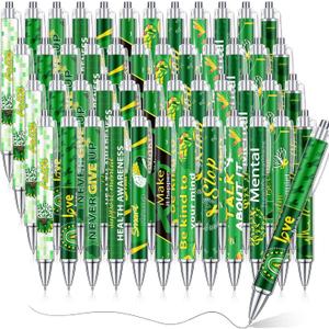 Cholemy 48 Pcs Mental Health Awareness Pens 12 Style Green Ribbon Inspirational Message Ballpoint Pens Mental Health Awareness Month Gifts for Office Home Charity Public Social Event(Green,ribbon) Cholemy 48 Pcs Mental Health Awareness Pens 12 Style Green Ribbon Inspirational Message Ballpoint Pens Mental Health Awareness Month Gifts for Office Home Charity Public Social Event(Green,ribbon)