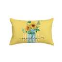 AVOIN colorlife Hello Sunshine Sunflower Eucalyptus Leaves Throw Pillow Cover, 12 x 20 Inch Spring Summer Yellow Cushion Case Decoration for Sofa Couch