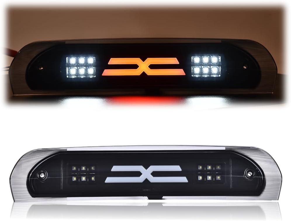 GRAND ORANGE LED 3rd Brake Light Compatible With Dodge Ram 2002 2003 2004 2005 2006 2007 2008 2009, Third Cargo High Mount Stop Lights,Smoky Lens Black Housing Type X