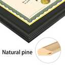 LTYHHK 14x17 Diploma Frame Solid Wood Black, Displays 14x17 Diplomas with Black Over Gold Mat or 16x20 Inch Without Mat, Diploma Frame 14x17 Certificate Frames (LK1620BG)