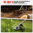 Cordless 2-in-1 Tiller Cultivator & Weed Wacker Compatible with Milwaukee 18V Battery (Tool Only), Ecarke Brushless Electric Garden Tiller Weed Eater, 9" Tilling Width 9.4" Depth for Soil Cultivation