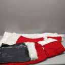 Christmas Santa Claus Costume for Men Adult 11 Pcs Deluxe Velvet Suit Outfit Xmas Santa Holiday Party Cosplay (Large)