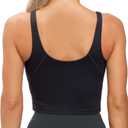 THE GYM PEOPLE Womens' Sports Bra Longline Wirefree Padded with Medium Support (Black, M)
