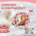 Cat Cone Collar Soft to Stop Licking, Adjustable, Foldable Lightweight Kitten Cones After Surgery Recovery for Cats & Kittens, Cat Cone Alternative, Easy Eating (Pink, L)