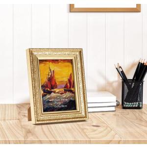Edenseelake 5x7 Picture Frames Pack 1 Vintage Gold Photo Frame 5 by 7 for Tabletop or Wall Display