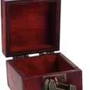 EXCEART Wooden Jewelry Box Small Vintage Storage Case 2.75X2.75X2.04In with Lock for Rings Necklaces Earrings Trinket Organizer