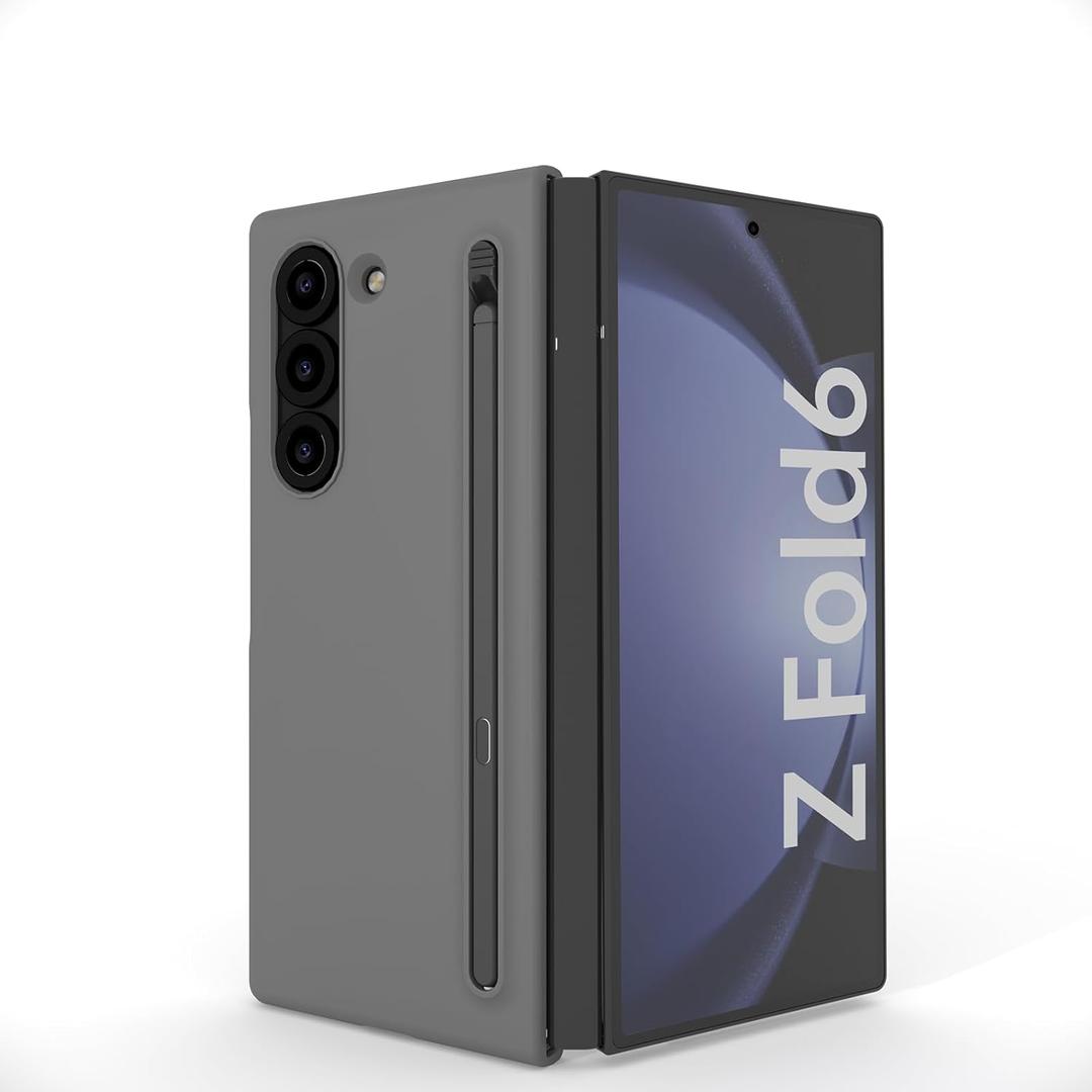 Cmpatible with Samsung Galaxy Z Fold 6 Case Back Cover with S Pen,Made from Plastic PC Material, Featuring a New Compact S Pen and Pen Holder