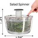 Cove Carol Large Salad Spinner, One-Handed Press-Type Vegetable Dryer, Built-in Filter Suitable for Fruits, Lettuce, and Vegetables; Salad Spinner, Lettuce Spinner 6.3 QT, Black