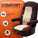 VALUN RV Seat Covers (Brown 2 Pack) Captains Chair Seat Covers for RV Captain Chair & Motorhome Chairs, Universal Fit RV Chair Covers for Camper, Trailer, Van, Protects Against Dirt, Spills & Wear
