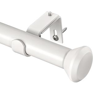 SIMEWIN Heavy Duty White Curtain Rods for Windows 66 to 120 Inches, White 1" Adjustable Curtain Rods with Diamond Finials for Bedroom, Living Room, Patio, Kitchen