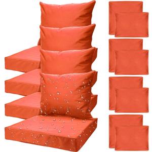 All Smiles Patio Furniture Replacement Chair Cushion Covers Set of 4 for Waterproof Resistant Outdoor Deep Set Cushion Covers for Seat Yard Garden Deck24 x 20 Inch, 24 x 24 x 4 InchOrange