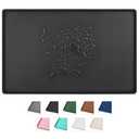 Silicone Cat & Dog Food Mat for Floors Waterproof, Anti-Slip Dog Bowl Mats for Food and Water, Pet Feeding Mats with Lip to Prevent Spills, Pet Placemat for Messy Drinkers to Protect Floors 11.5x18.5 Inch