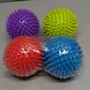 4.5 Heavy Duty Squeaky Dog Balls Toys for Medium Large Dogs 4 Pack Indestructible Dog Toys for Aggressive Chewers Spike Dog Balls for Clean Teeth and Training Dog Toys for Boredom and Stimulating