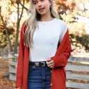 Zeagoo Women's Oversized Button Cardigan Sweaters 2026 Fall Open Front Lightweight Cardigans V Neck Loose Knit Outwear (S)