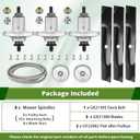 54" Mower Deck Rebuild Kit Compatible with John Dee-re G110 D170 E180 LA150 LA175 190C S180, 3 Spindle GY20454, 3 Blade GX21380, 2 Pulley GY22082, 1 Belt GX21395