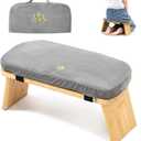 Meditation Bench, Bamboo Meditation Stool, Folding Kneeling Meditation Bench, Seiza Prayer Bench, Prayer Bench with Meditation Cushion, Kneeling Stool (Grey & Bag)