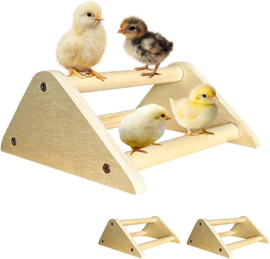 2 x Chicken Toys, Roosting Bars for Chicks in Coop and Brooder, Wooden Chicken Perch, Coop Accessories for Large Bird, Baby Chicks, Parrot, 2 Pack