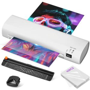 9 Inch Laminator Machine with Never Jam Technology, 40 Laminating Sheets, 4-in-1 A4 Thermal Laminator with Trimmer and Corner Rounder for Office, School, Business and Home Use -Titanium Gray