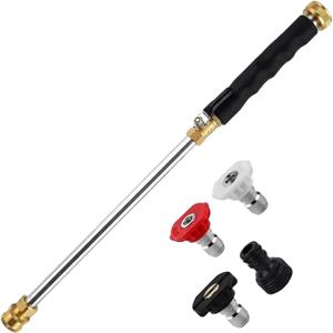 Jet Nozzle Power Washer for Garden Hose, High Pressure Water Hose Nozzle with 3 Nozzles, High Pressure Water for Patio Garden Outdoor Cleaning Power Washer