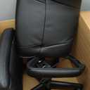 Amazon Basics Office Computer Task Desk Chair with Padded Armrests, Mid-Back, Adjustable, 360 Swivel, Rolling, 275 Pound Capacity, 24.2"D x 24"W x 34.8"H, Black Faux Leather