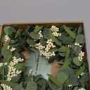 Pinkpum 20'' Eucalyptus Wreath for Front Door, Porch, Window - Green Decor for Home, Farmhouse - Spring, Summer, Fall, All Seasons (White)