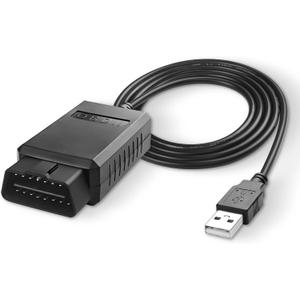 XMSJSIY USB OBD2 Scanner Adapter with MS-CAN/HS-CAN Switch OBDII Diagnostic Cable Car Interface Scanner USB Connector OBD2 Code Reader Scanner Auto Car Professional OBDII Scan Tool - 1.5M/4.9FT