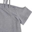 RoseSeek Girl's Off The Shoulder Tops Short Sleeve Loose Summer T Shirt Tops Trendy Cold Shoulder Tops
