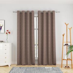 Brown Curtains Kitchen Linen Textured 92 inch Length Living Room Divider Bedroom Privacy Curtains Semi Sheer Basement Sliding Glass Door Window Treatment Patio Curtain 2 Panels Grommet Top Drapes