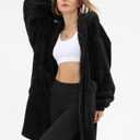Argstar Hooded Cardigan for Women and Men, Oversized Sweatshirt Fuzzy Fleece Blanket Hoodie Jacket - One Size Fits All (Black)