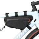 Rhinowalk Bicycle Front Frame Bag Bike Under Top Tube Triangle Bag Lightweight 1.7L Cycling Accessories Nylon Pack Pouch for Mountain Road Bike (All black)