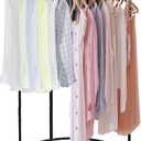 Round Garment Display Retail Rack, Floor-Standing Round Clothes Hanging Rack, Clothing Racks with Topper, Multi-Purpose Clothing Organizer for Boutique Retail Store Laundry Home (27.6"x 51.2", Black)