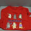 Funny Happy Hanukkah Hanukkat Jewish Cat Menorah Chanukah T-Shirt Red M