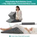 Bedluxe Wedge Pillow Set Cover for 3PCS, Adjustable Bed Wedge Pillow Case with Side Pocket, Removable&Machine Washable Wedge Pillowcase with Zipper, 22"x22"x12", Dark Grey(Pillow NOT Include)