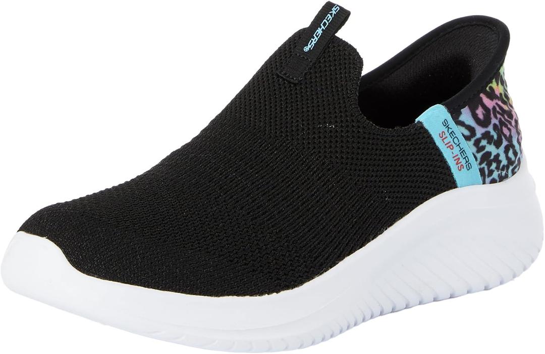 Skechers Girls' Ultra Flex 3.0 Colory Wild (4 Big Kid, Black/Multi)