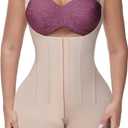 SHAPSHE Fajas Colombianas Moldeadoras Tummy Control Shapewear for Women Tummy Tuck Compression Garment with Steel Bones (Large, Tan)