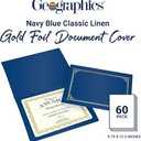 Geographics Classic Linen Document Covers, 12.5” x 9.75”, Navy  (25 Pack)